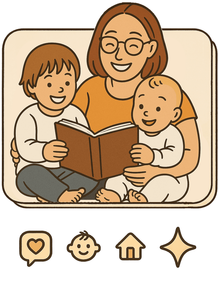 Professional nanny caring for children in New York City
